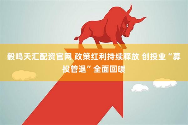 毅鸣天汇配资官网 政策红利持续释放 创投业“募投管退”全面回暖