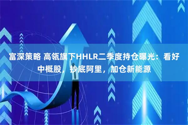 富深策略 高瓴旗下HHLR二季度持仓曝光：看好中概股，抄底阿里，加仓新能源