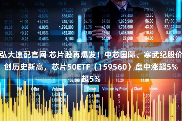 弘大速配官网 芯片股再爆发！中芯国际、寒武纪股价创历史新高，芯片50ETF（159560）盘中涨超5%